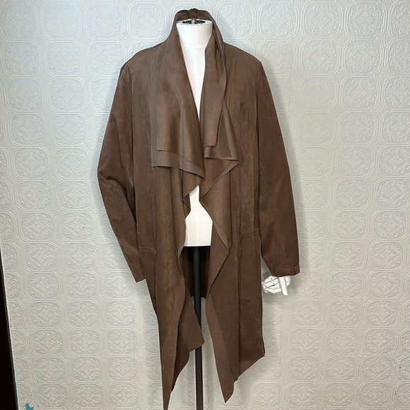 Carolina Belle Montreal | Taupe Waterfall Open Front Jacket - Picture 1 of 10